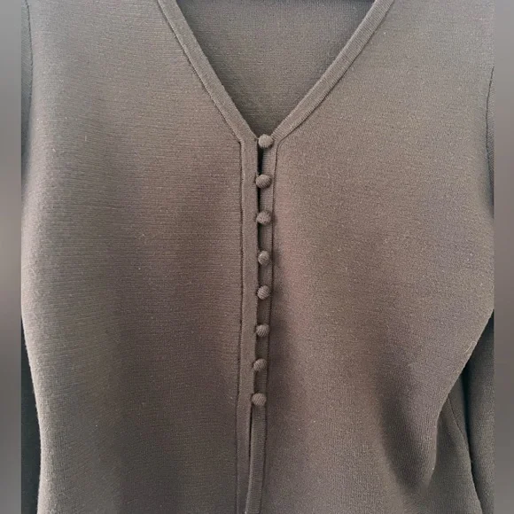 Joie Chocolate Brown Balloon Sleeve V-Neck Cardigan - Picture 5 of 6